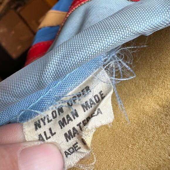 Vintage 80s Snow Boot Youth 4-5 Blue Nylon Stripe Winter Moon - Picture 12 of 12